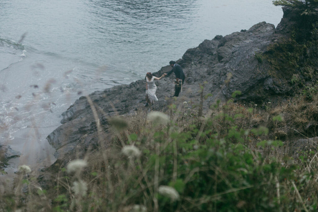 An elopement on a private beach in Brookings, Oregon.