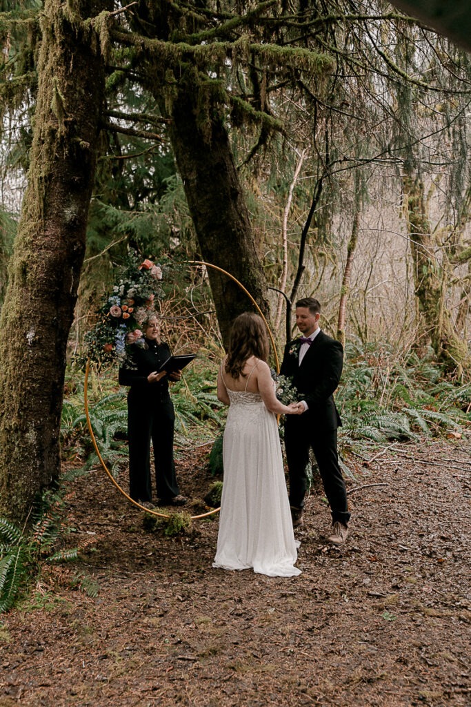 An elopement ceremony in Olympic National Park.